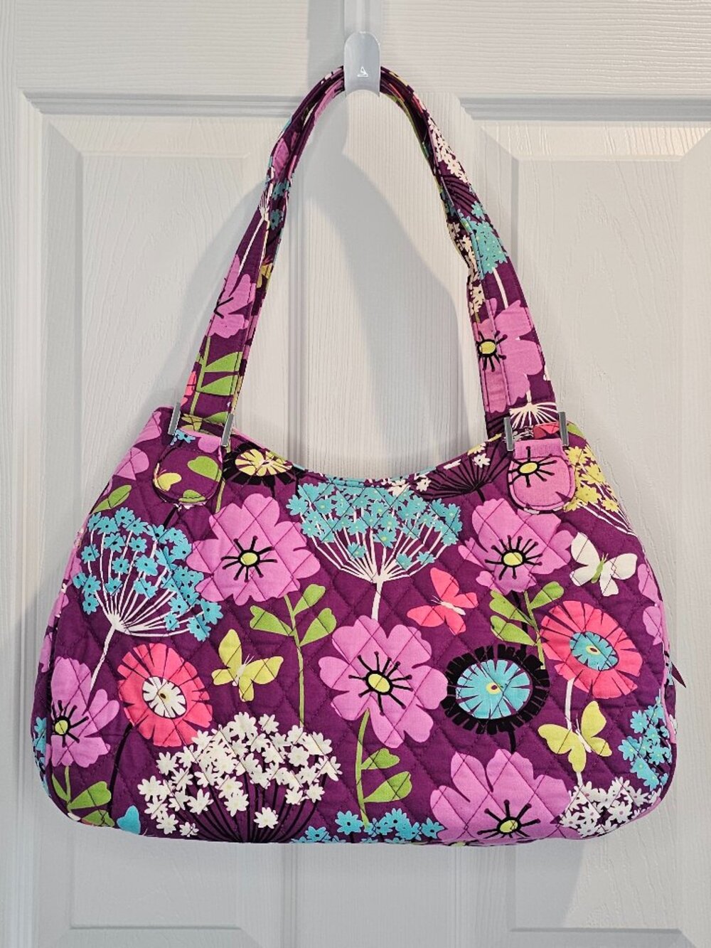NWOT Vera Bradley Emily Satchel FlutterBy Tote Purse Shoulder Bag Butterfly